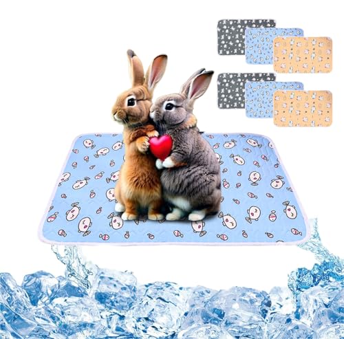 SUPERPAWS Kühlmatte für Kleintiere, Kaninchen- und Meerschweinchen-Käfig, atmungsaktiv, bissfest, waschbar, Sommerhase, Igel, Hamster, kühlende Matte (6 Stück, Stil B) von SUPERPAWS