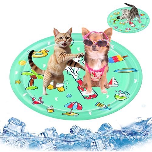 SUPERPAWS Verdickte sensorische Wasser-Spielmatte für Katzen und Hunde, Kühlmatte für gelangweilte Haustiere, Katzenspielzeug, sensorische Spielmatte für Indoor-Katzen, zum Spielen und Schlafen (rund SUPERPAWS Verdickte sensorische Wasser-Spielmatte für Katzen und Hunde, Kühlmatte für gelangweilte Haustiere, Katzenspielzeug, sensorische Spielmatte für Indoor-Katzen, zum Spielen und Schlafen (rund von SUPERPAWS