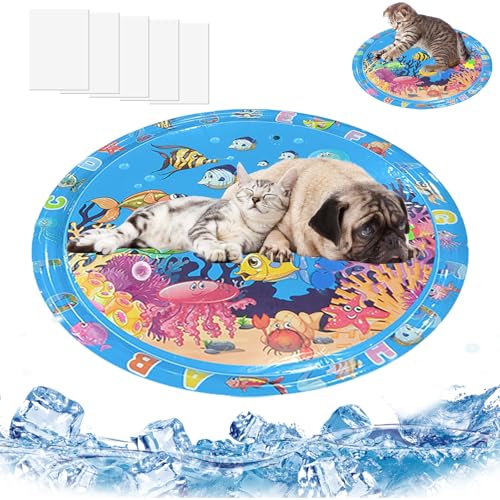 SUPERPAWS Verdickte sensorische Wassermatte für Katzen und Hunde, kühlende Sommer-Spielmatte mit schwimmendem Fisch, auslaufsicheres Design für gelangweilte Haustiere, zum Spielen, Schlafen und SUPERPAWS Verdickte sensorische Wassermatte für Katzen und Hunde, kühlende Sommer-Spielmatte mit schwimmendem Fisch, auslaufsicheres Design für gelangweilte Haustiere, zum Spielen, Schlafen und von SUPERPAWS