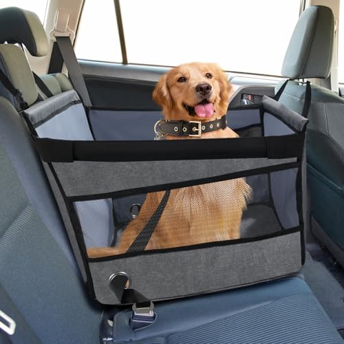 Hunde Autositz für kleine & mittlere Hunde – Wasserdichter Hundesitz Auto Rückbank mit Netzfenster & Sicherheitsgurt – Faltbarer Hundekorb Auto für Jede Fahrzeuggröße Hunde Autositz für kleine & mittlere Hunde – Wasserdichter Hundesitz Auto Rückbank mit Netzfenster & Sicherheitsgurt – Faltbarer Hundekorb Auto für Jede Fahrzeuggröße von SUPERWSLING