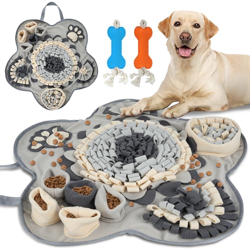 SUPERWSLING Schnüffelteppich für Hunde Cleveres Hundespielzeug mit Anti Rutsch Intelligenzspielzeug für Hunde Anti Stress Schnüffelmatte Spielteppich Für kleine & Große Hunde von SUPERWSLING