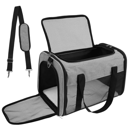 Katzentransportbox, Reisetasche Flugzeug Transportbox Airline Zugelassener Tragbarer Katzenhandbeutel Katzen Transportboxen Atmungsaktives Haustier Trägerhandtasche für Hundetransportbox Faltbar von SUPPUIMNT