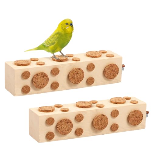 SUPPUIMNT 2 Stück Vogelspielzeug für Vögel, Natural Papageien Wood Block Kauspielzeug mit Korken Papagei Kauen Spielzeug Verschiedene Formen Design Zwei Installationsstile für Kleine Mittlere Vögel SUPPUIMNT 2 Stück Vogelspielzeug für Vögel, Natural Papageien Wood Block Kauspielzeug mit Korken Papagei Kauen Spielzeug Verschiedene Formen Design Zwei Installationsstile für Kleine Mittlere Vögel von SUPPUIMNT