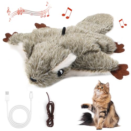 SUPRROW Zwitschernder Vogel Katzenspielzeug, Fliegender Vogel Spielzeug für Katzen Indoor Katzen Erwachsene, Interaktives Katzenspielzeug SUPRROW Zwitschernder Vogel Katzenspielzeug, Fliegender Vogel Spielzeug für Katzen Indoor Katzen Erwachsene, Interaktives Katzenspielzeug von SUPRROW