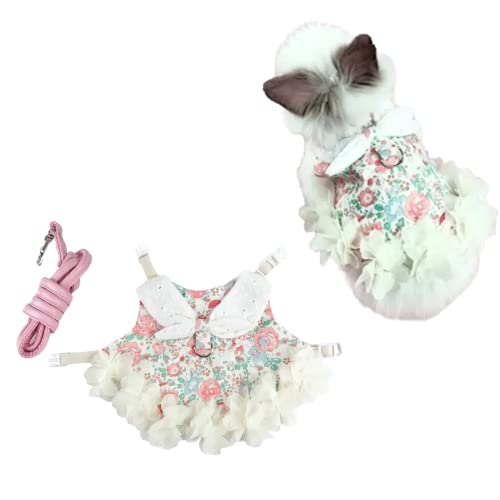 SUPTMAX Set mit Geschirr und Leine, Hasen-Kleidung für Kaninchen, Kleintiere, Meerschweinchen, Kleidung für Kätzchen, Frettchen, Chihuahua, Welpen, Mini-Hunde und Kleintiere, Größe S, Blume SUPTMAX Set mit Geschirr und Leine, Hasen-Kleidung für Kaninchen, Kleintiere, Meerschweinchen, Kleidung für Kätzchen, Frettchen, Chihuahua, Welpen, Mini-Hunde und Kleintiere, Größe S, Blume von SUPTMAX