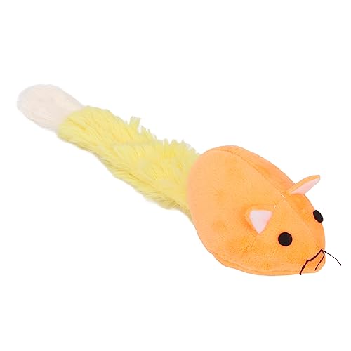 SUPYINI Catnip Plüschspielzeug für Katzen Interaktive Weiche Mausform mit Katzenminze für Zähnereinigung Spielspannung Entlastung (Orange) von SUPYINI