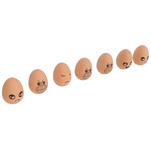 SUPYINI Eier-Stempel, 19 X 12 X 5, 7 Stück, Künstliche Eier, Gummi, Lebensecht, Elastisches Ausdrucksmuster, Künstliche Hüpfball-Eier für Küche, Lebensmittelspielzeug von SUPYINI