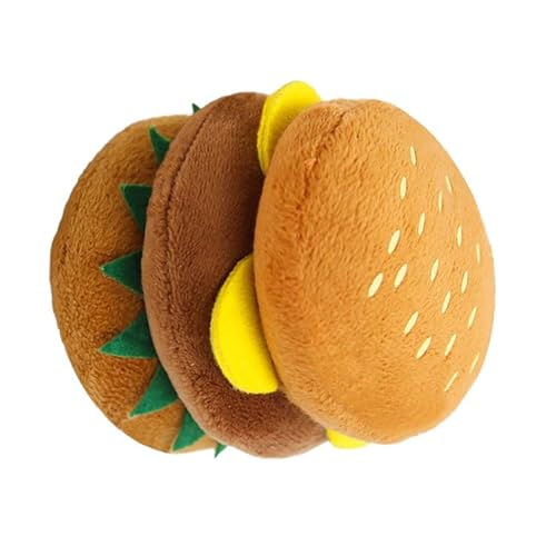 SUPYINI Hundeplüschspielzeug Quietschender Hamburger Gefülltes Haustier Kauen Spielzeug Zum Beißen Angstzustände mit Langlebigem Material Leicht Sauber von SUPYINI