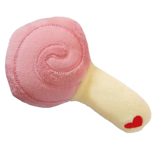 SUPYINI Lollipop Pet Plüsch Spielzeughund Kaut Spielzeug Bissbeständiges Interaktive Zähne für Hunde mit Sicherem Plüschmaterial, um die Langeweile zu Lindern, die Gesundheit Schützen (Rosa) von SUPYINI