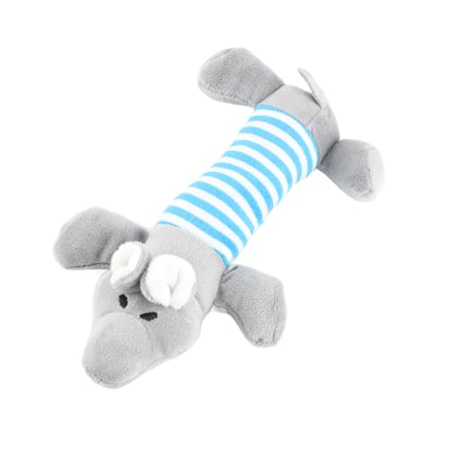 SUPYINI Quietschendes Hunde Kau Spielzeug Hunde-Plüsch Tier mit Eingebautem Quietscher-gestreiftem Design für Zähne-Schleif Reinigung Indoor-Outdoor-Spiel (Elefant) von SUPYINI