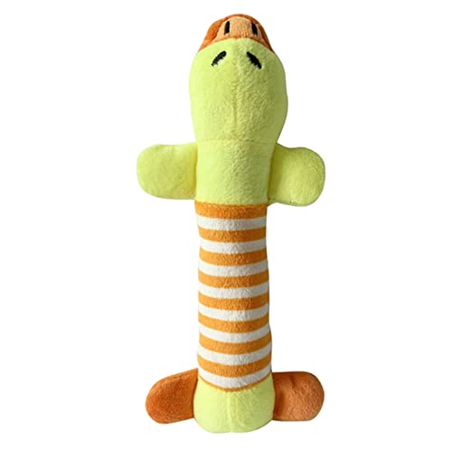 SUPYINI Quietschendes Hunde Kau Spielzeug Hunde-Plüsch Tier mit Eingebautem Quietscher-gestreiftem Design für Zähne-Schleif Reinigung Indoor-Outdoor-Spiel (Ente) von SUPYINI
