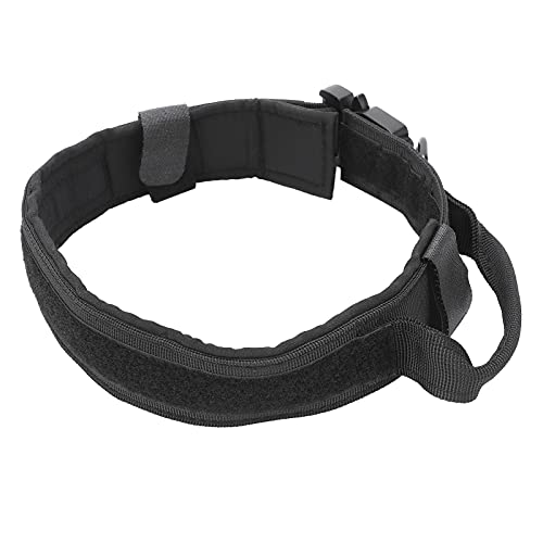 Verstellbarer Hundehalsband, Atmungsaktive Baumwollhälfte, Bequeme Samtfutter, Welpenkragen mit Einfacher Schleuseschnalle, Hundekragen mit Schnalle, Schwarz, für Hunde (L) von SUPYINI