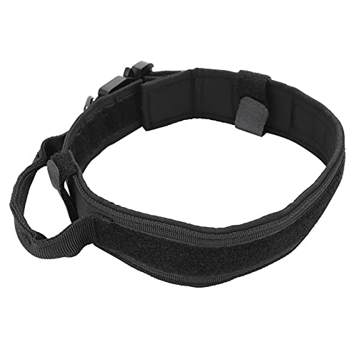 Verstellbarer Hundehalsband, Atmungsaktive Baumwollhälfte, Bequeme Samtfutter, Welpenkragen mit Einfacher Schleuseschnalle, Hundekragen mit Schnalle, Schwarz, für Hunde (XL) von SUPYINI
