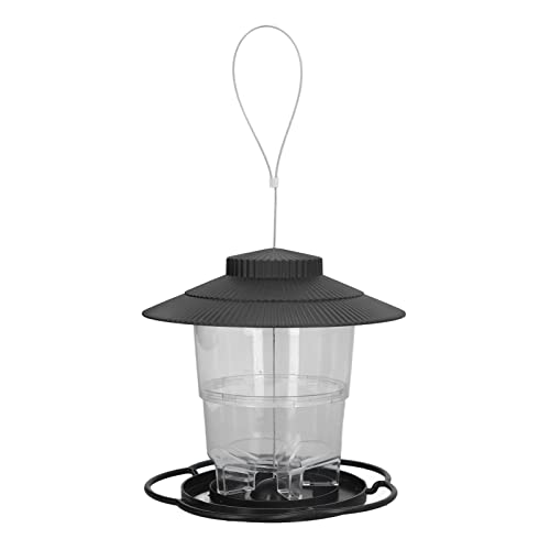 Vogelfutterstation, Wildvogel-Futterspender, 1 l, langlebiges ABS, einfaches Befüllen, transparenter Behälter, tragbares Pavillon-Design, hängende Vogelfutterstation von SUPYINI