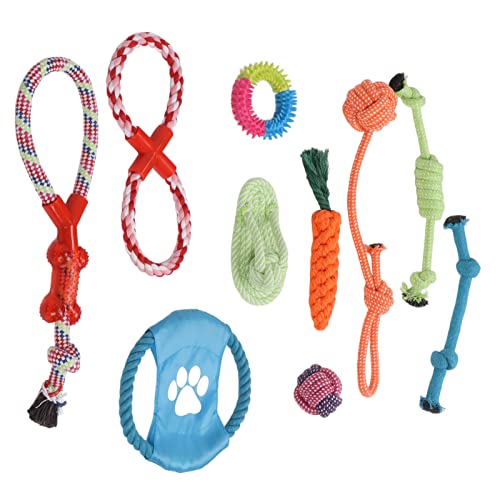 10 Stück Hunde-Kauseil-Spielzeug, Baumwollseil, Hundespielzeug, Buntes Hundereinigungs-Kauspielzeug, Interaktives Hunde-Schleppspielzeug für Welpen, Kleine und Mittelgroße Hunde 10 Stück Hunde-Kauseil-Spielzeug, Baumwollseil, Hundespielzeug, Buntes Hundereinigungs-Kauspielzeug, Interaktives Hunde-Schleppspielzeug für Welpen, Kleine und Mittelgroße Hunde von SUREH
