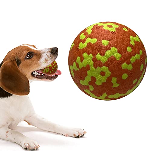 SUREH 2 x unzerstörbare Hundespielzeugbälle für aggressive Kauer, schwimmende Hüpfbälle für große und mittelgroße Hunde zum Kauen, Apportieren und Spielen von SUREH