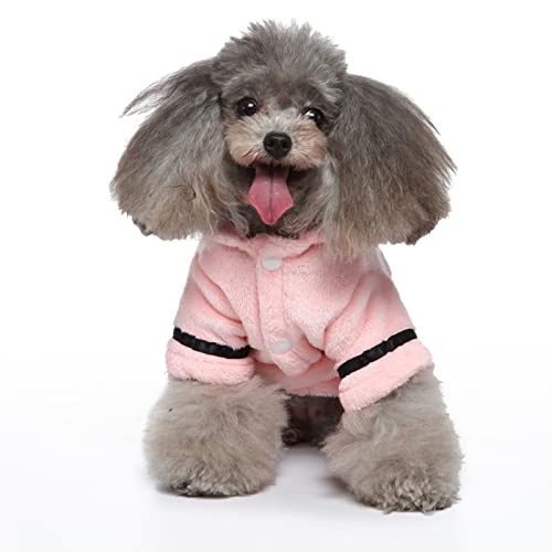 SUSOSU Haustier-Kleidung Hotel-Stil Badetuch Hund Katze Bademantel Haustier-Bademantel Nachthemd Pyjama Weiche Nachtwäsche,Rosa,XL von SUSOSU