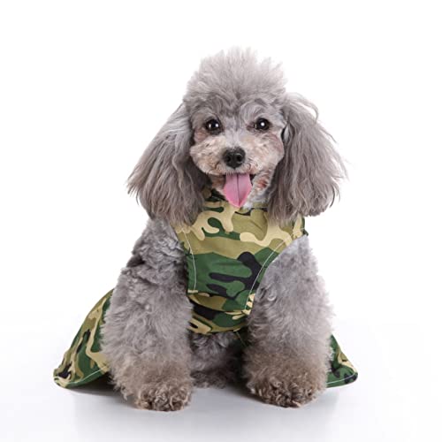 SUSOSU Haustier Kleidung Hunderock Wasserdruck Hundekleidung Rock Kleider für Kleine Mädchen Hunde Niedliche Haustierkleidung,Grün,L von SUSOSU