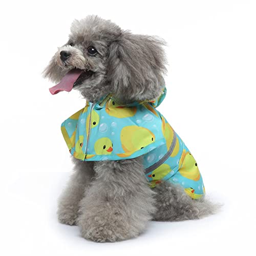 SUSOSU Hunde-Regenmantel Kleiner Großer Hund Großer Hund Haustier-Druck Regenmantel Reflektierende Hundekleidung Regenmantel Poncho,Blue 1,4XL von SUSOSU