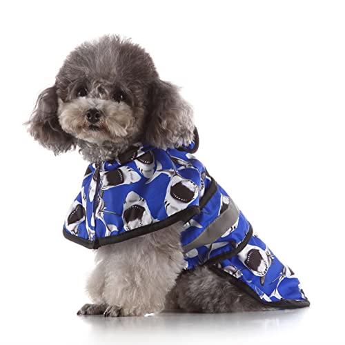 SUSOSU Hunde-Regenmantel Kleiner Großer Hund Großer Hund Haustier-Druck Regenmantel Reflektierende Hundekleidung Regenmantel Poncho,Blue 3,3XL von SUSOSU