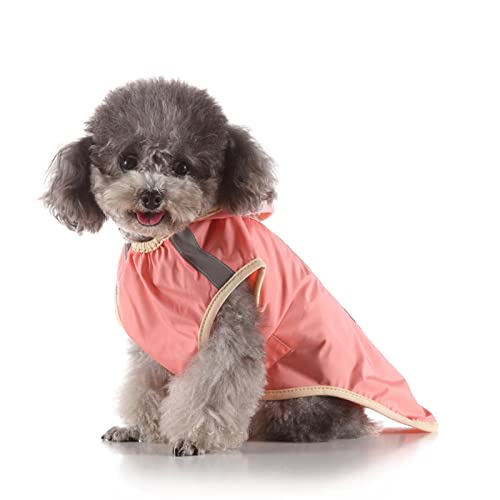 SUSOSU Hunde-Regenmantel Kleiner Großer Hund Großer Hund Haustier-Druck Regenmantel Reflektierende Hundekleidung Regenmantel Poncho,Pink 1,3XL von SUSOSU