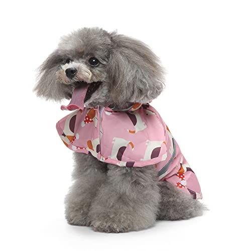SUSOSU Hunde-Regenmantel Kleiner Großer Hund Großer Hund Haustier-Druck Regenmantel Reflektierende Hundekleidung Regenmantel Poncho,Pink 2,3XL von SUSOSU
