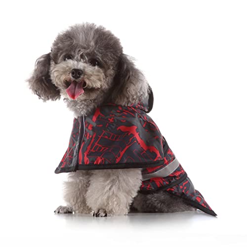 SUSOSU Hunde-Regenmantel Kleiner Großer Hund Großer Hund Haustier-Druck Regenmantel Reflektierende Hundekleidung Regenmantel Poncho,Red 1,4XL von SUSOSU