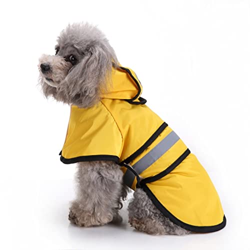 SUSOSU Hunde-Regenmantel Kleiner Großer Hund Großer Hund Haustier-Druck Regenmantel Reflektierende Hundekleidung Regenmantel Poncho,Yellow 3,XS von SUSOSU