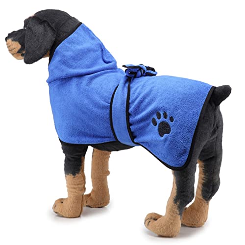 SUSOSU Starkes Saugfähiges Handtuch für Haustiere 1 Packung Hundehandtuch Bademantel Decke Praktischer für Haustiere,Blue 3,L von SUSOSU