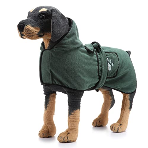 SUSOSU Starkes Saugfähiges Handtuch für Haustiere 1 Packung Hundehandtuch Bademantel Decke Praktischer für Haustiere,Grün,L von SUSOSU