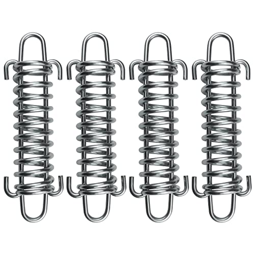 SUUJI Edelstahl-Hundeleine, stoßdämpfende Feder, 4 Stück, Pufferfeder für Laufen oder Training, Robustes Zeltseil, Feste Schnalle, Spanner für Outdoor, Wandern, Camping von SUUJI