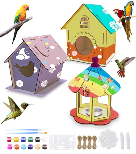 3 Stück Vogelhaus Bausatz Kinder, DIY Holz Vogelfutterhaus Basteln, Vogelhaus zum Selber Bauen und Malen, Vogelkasten Holzbastelsets Geschenke für Mädchen Jungen Kleinkinder ab 6 7 8 9 10 11 3 Stück Vogelhaus Bausatz Kinder, DIY Holz Vogelfutterhaus Basteln, Vogelhaus zum Selber Bauen und Malen, Vogelkasten Holzbastelsets Geschenke für Mädchen Jungen Kleinkinder ab 6 7 8 9 10 11 von SUVEK