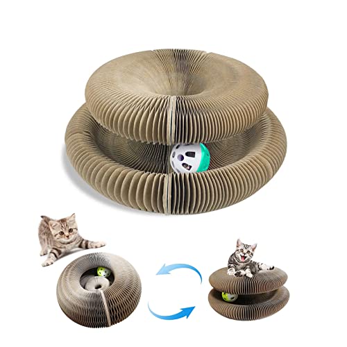 Katzenspielzeug Rund Bett, Faltbarer Kratzmatte für Katzen mit Glöckchen, Wellpappenpapier Interaktives Kratzspielzeug für Katzen, Katzenspielzeug Kratzpads für Katzen Katzenspielzeug Rund Bett, Faltbarer Kratzmatte für Katzen mit Glöckchen, Wellpappenpapier Interaktives Kratzspielzeug für Katzen, Katzenspielzeug Kratzpads für Katzen von SUVEK