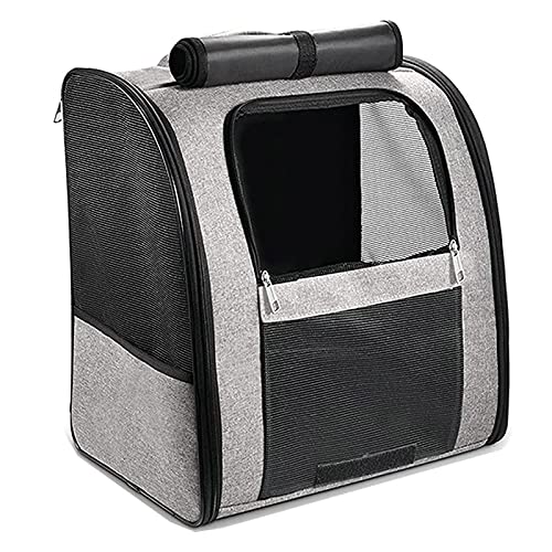 Rucksack-Tragetasche, Haustier-Rucksack für Katzen, Welpen, belüftetes Design, faltbare innere Sicherheitsgurte von SUVIA