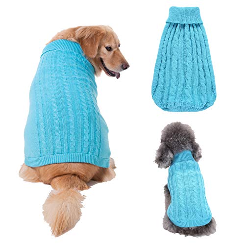 suxuMhao Hundebekleidung für Hunde, weich, dick, warm, Winter-Welpenpullover für Hunde, Himmelblau, Größe S suxuMhao Hundebekleidung für Hunde, weich, dick, warm, Winter-Welpenpullover für Hunde, Himmelblau, Größe S von SUXUMHAO