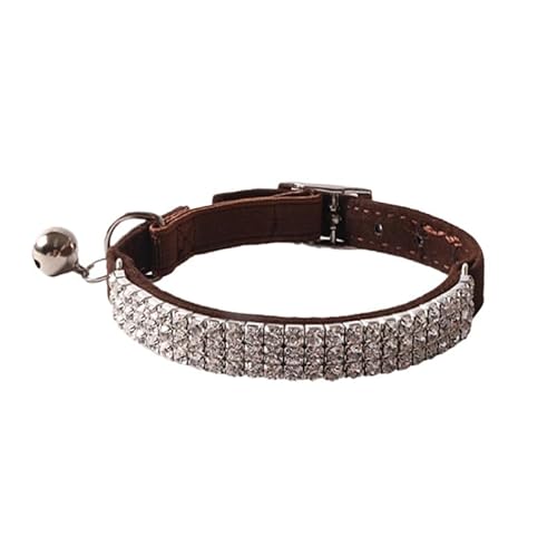 suxuMhao Katzenhalsband mit Schnalle, verstellbar, weich, für kleine Hunde oder Katzen, Braun von SUXUMHAO
