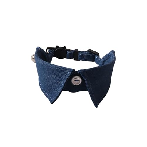 suxuMhao Katzenhalsband mit Schnalle, verstellbar, weich, für kleine Hunde oder Katzen, Jeansblau von SUXUMHAO
