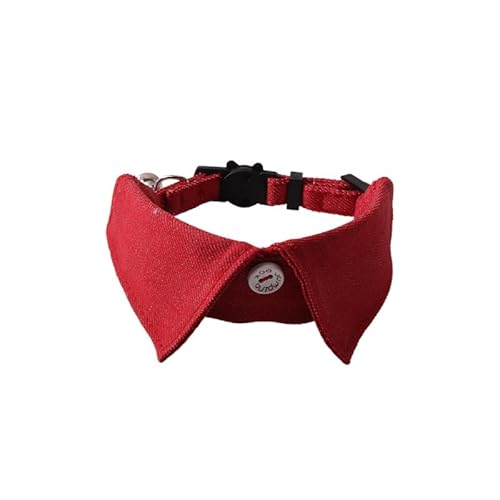 suxuMhao Katzenhalsband mit Schnalle, verstellbar, weich, für kleine Hunde oder Katzen, Jeansrot von SUXUMHAO