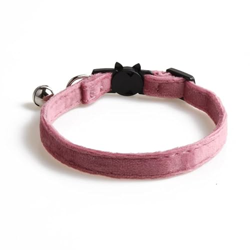 suxuMhao Katzenhalsband mit Schnalle, verstellbar, weich, für kleine Hunde oder Katzen, Samt-Rosa von SUXUMHAO