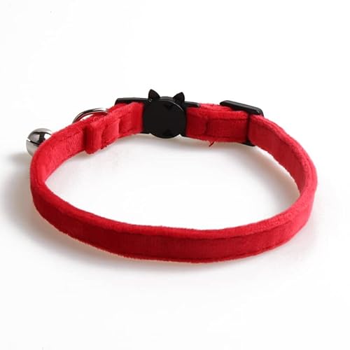 suxuMhao Katzenhalsband mit Schnalle, verstellbar, weich, für kleine Hunde oder Katzen, Samt-Rot von SUXUMHAO