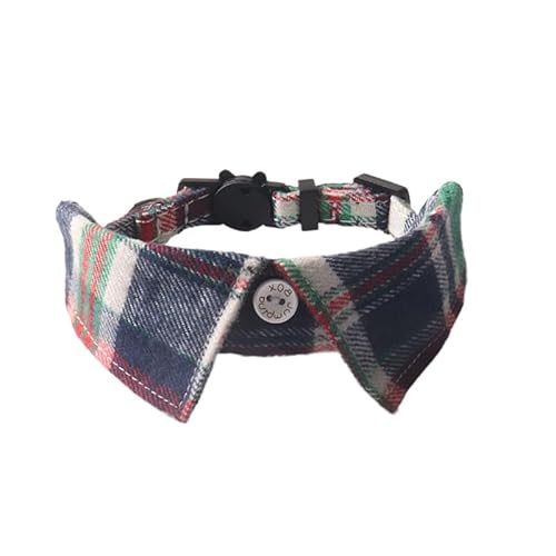 suxuMhao Katzenhalsband mit Schnalle, verstellbar, weich, für kleine Hunde oder Katzen, Schottenkaro, A07 von SUXUMHAO