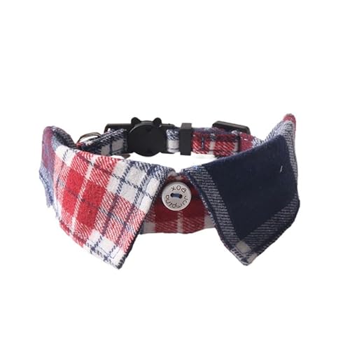 suxuMhao Katzenhalsband mit Schnalle, verstellbar, weich, für kleine Hunde oder Katzen, Schottenkaro, A08 von SUXUMHAO