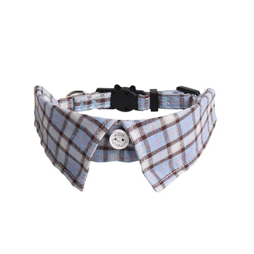 suxuMhao Katzenhalsband mit Schnalle, verstellbar, weich, für kleine Hunde oder Katzen, Schottenkaro, Blau von SUXUMHAO