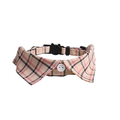 suxuMhao Katzenhalsband mit Schnalle, verstellbar, weich, für kleine Hunde oder Katzen, Schottenkaro, Rosa von SUXUMHAO