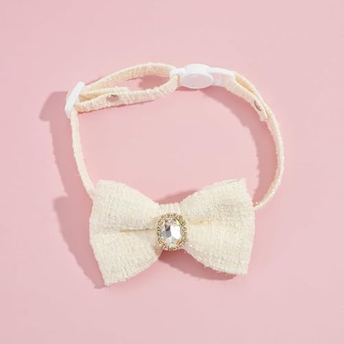suxuMhao Katzenhalsband mit Schnalle, verstellbar, weich, für kleine Hunde oder Katzen (Weiß, Größe: M) von SUXUMHAO