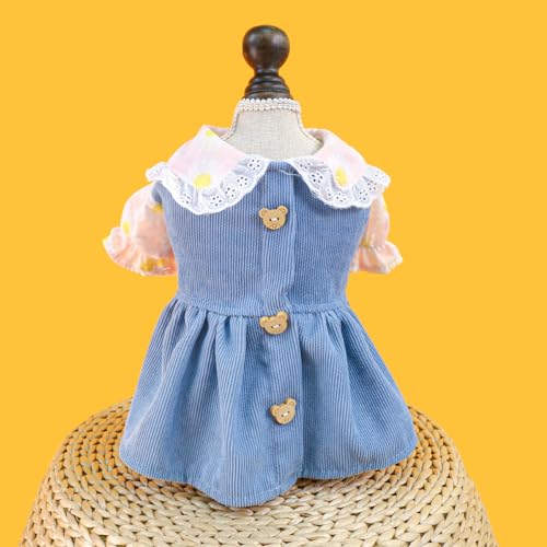 suxuMhao Süßes Welpen-Hundekleid, niedliches Prinzessinnenkleid, Katzenkleid, Hunderock für kleine Mädchen (A52, M) von SUXUMHAO