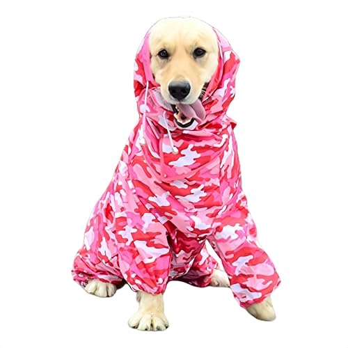 suxuMhao Wasserdichter Hunde-Regenmantel, leichte Haustier-Regenkleidung mit Poncho-Kapuze (6XL, A07) von SUXUMHAO