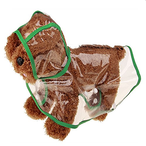 suxuMhao Wasserdichter Hunde-Regenmantel, leichte Haustier-Regenkleidung mit Poncho-Kapuze (6XL, Grün) von SUXUMHAO