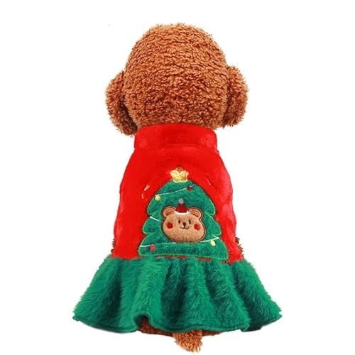 SUYGGCK Hundemantel Nettes Weihnachtsbaummuster Haustierrock Plus Samt Warmer Hundegerät Für Kleine Und Mittlere Hunde Geeignet-Red Green,M SUYGGCK Hundemantel Nettes Weihnachtsbaummuster Haustierrock Plus Samt Warmer Hundegerät Für Kleine Und Mittlere Hunde Geeignet-Red Green,M von SUYGGCK