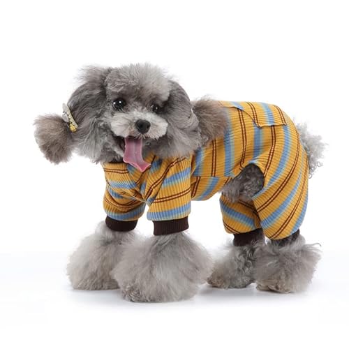 SUYGGCK Hundemantel Süßes Und Modisch Gestreifte Vierbeinige Hundekleidung Haustier Pyjamas Für Katzen Und Kleine Hunde-A,M SUYGGCK Hundemantel Süßes Und Modisch Gestreifte Vierbeinige Hundekleidung Haustier Pyjamas Für Katzen Und Kleine Hunde-A,M von SUYGGCK